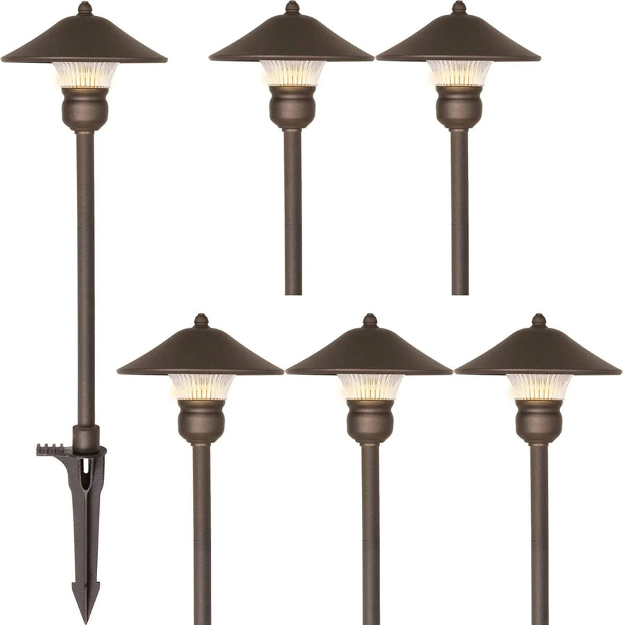 6 Pack Low Voltage LED Landscape Pathway Light, 3W 150LM 12V Wired for Outdoor Yard Lawn, Die-cast Aluminum Construction, 30-WATT Equivalent…