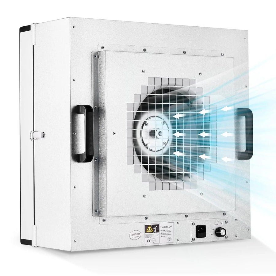 Yjingrui Laminar Flow Hood H 14 Hepa Filter with Safety Locks Class 100 Iso Class 5 Cleanliness Fan Filter Unit 22 6X22 6IN Flow Hood Mycolo