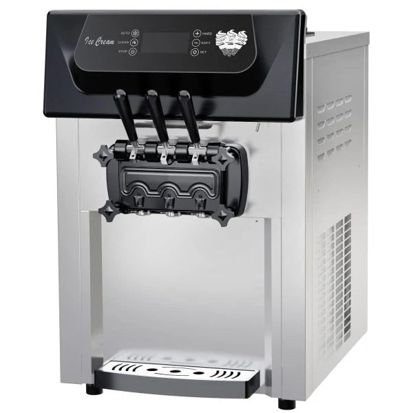 2200W Commercial Ice Cream Machine, 3 Flavor Soft Serve Ice Cream Machine, 5.3-7.4 Gal/hr, with Lcd Touch Screen, Automatic Cleaning, High…