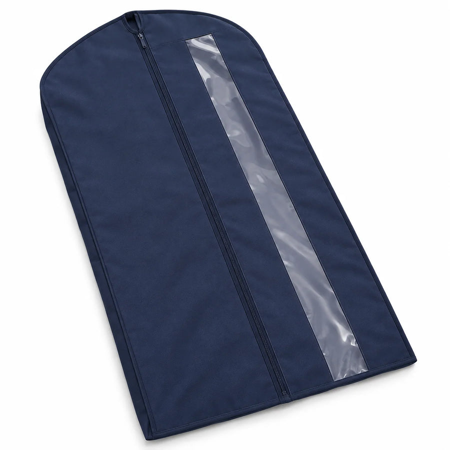 Navy Windowed Garment Cover, Mid Length