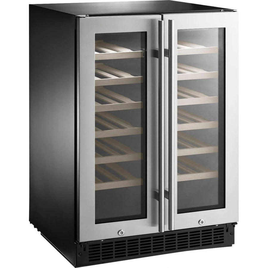 42-BOTTLE or 128-CAN Dual Zone Wine and Beverage Cooler with Glass Do