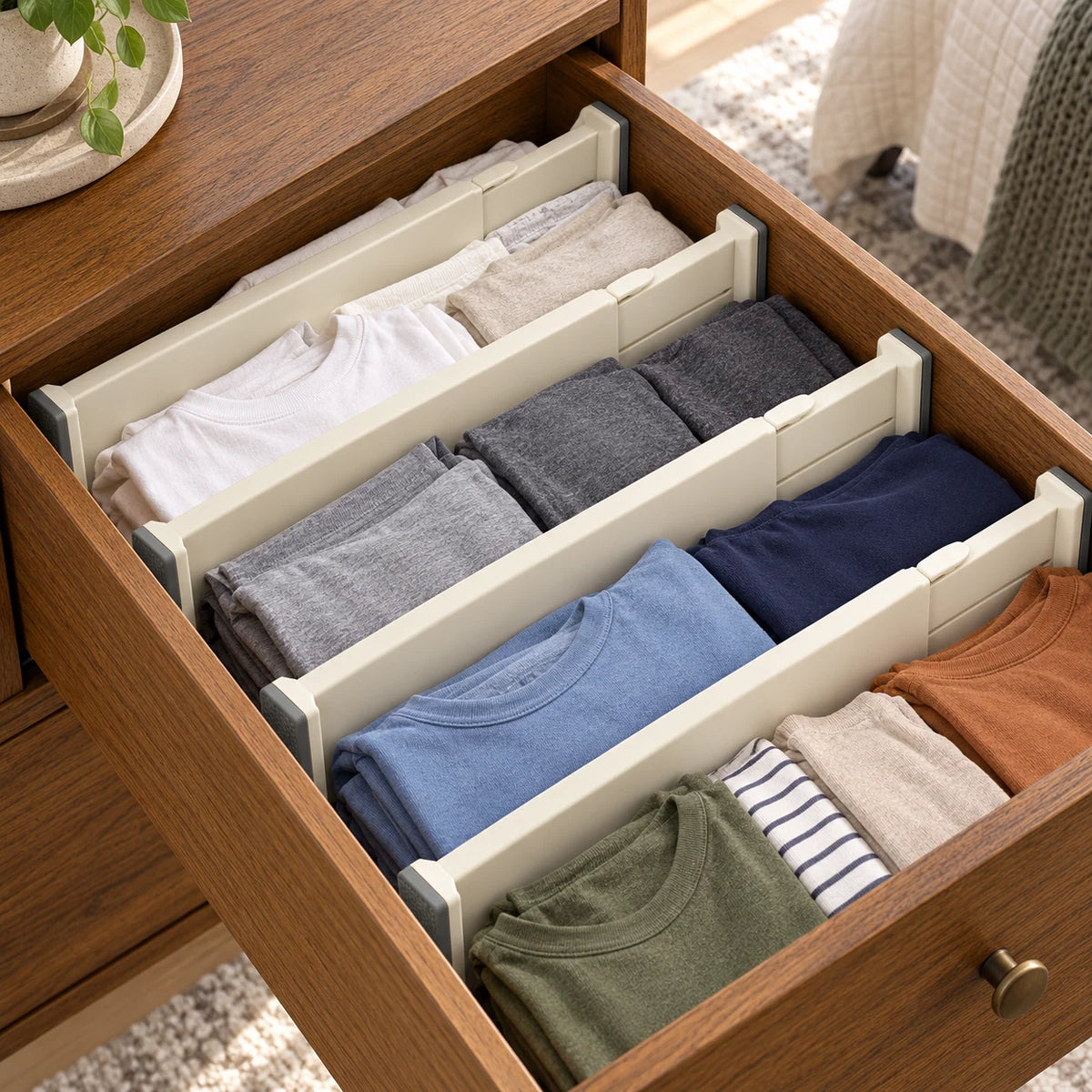 Ivory Tall Adjustable Drawer Dividers, 4-Pack