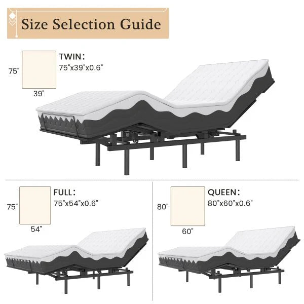 Adjustable Bed Frame -Wireless Remote -Memory Function -Adjustable Bed Base -Head and Foot Lift Incline -Zero Gravity -Quiet Motorfor Lying…