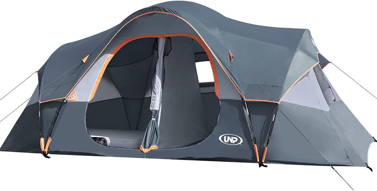 Camping Tent 10-PERSON-FAMILY Tents, Parties, Music Festival Tent, Big, Easy Up, 5 Large Mesh Windows, Double Layer, 2 Room, Waterproof,…