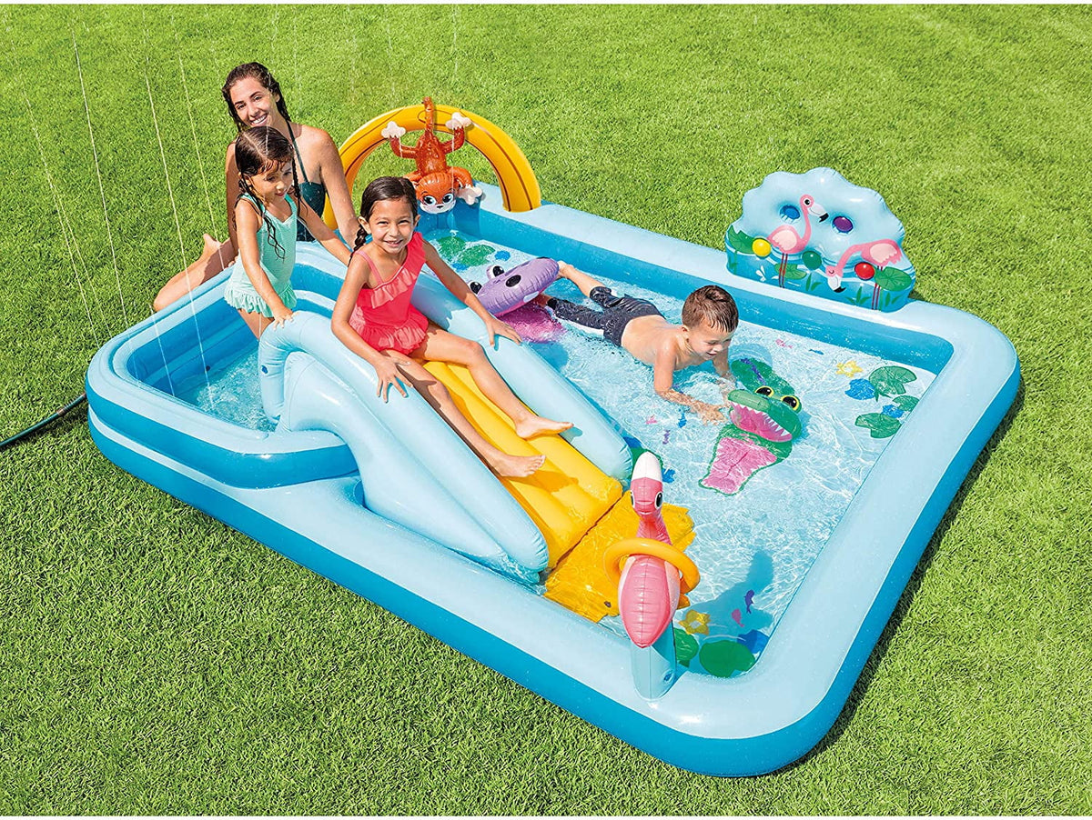 Inflatable Jungle Adventure Play Center - 96′′ X 78′′ X 28′′ - Kiddie Pool for Ages 2 and Up