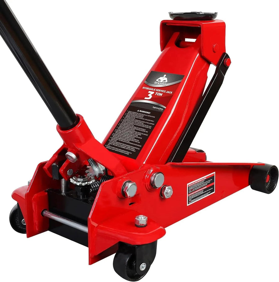 3 Ton Hydraulic Floor Jack with Quick Lift Pump Car Jack, (6,000 lb) CAPACITY,RED,W83025