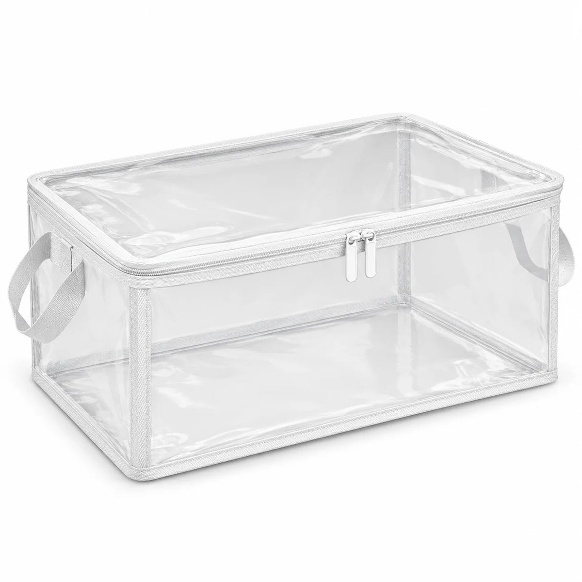 Clear White-Trim Clothes Storage Bag, Medium