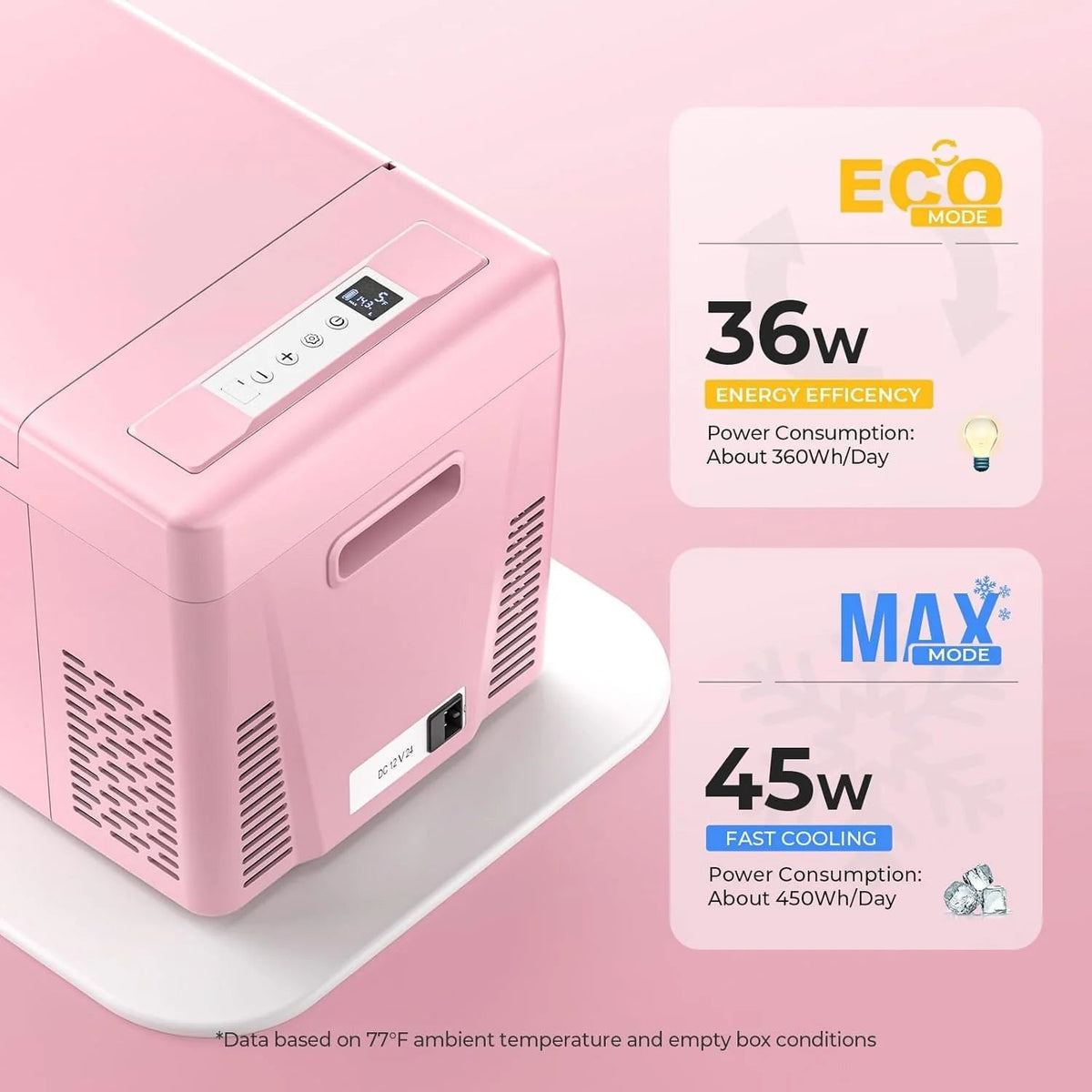 12 Volt Refrigerator 12V Car Fridge 23 quart Portable Freezer Compressor Cooler 12/24V Dc 110~240 Volt AC for Truck Van RV Camper Suv Travel…