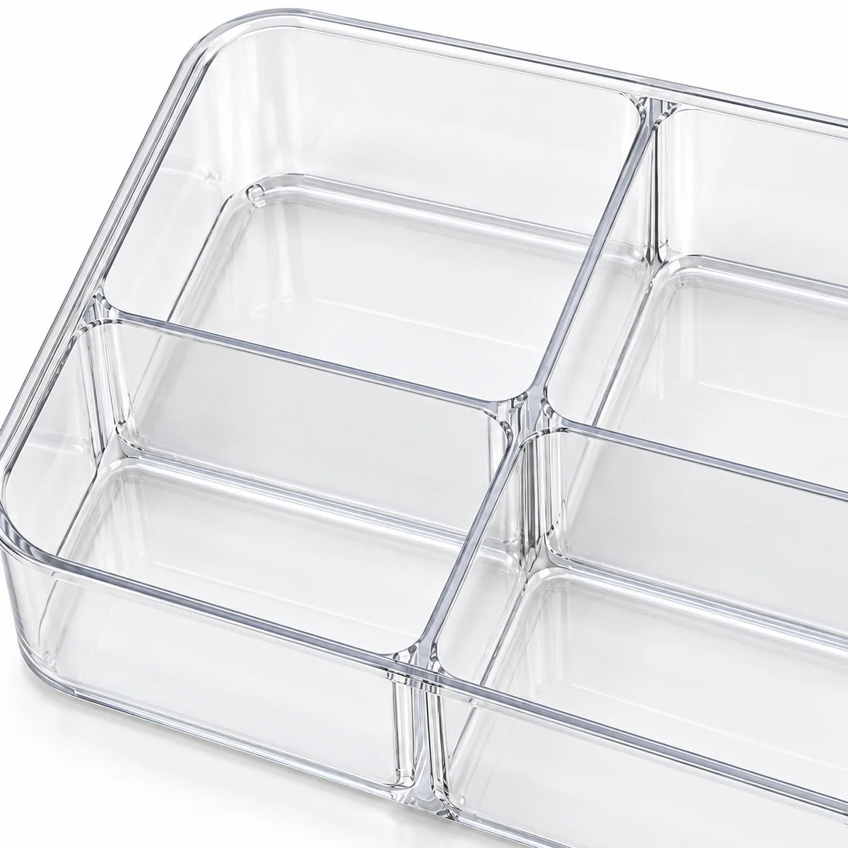 Clear Drawer Organizer Tray, 6 Compartments