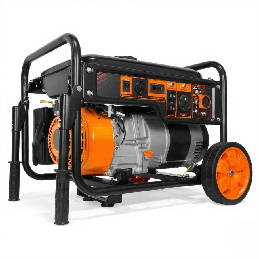 6000-WATT Rv-ready Portable Generator with Wheel Kit Carb Compliant