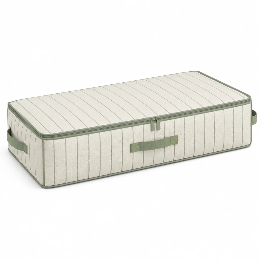 Sage Stripe Underbed Clothes Storage Bag