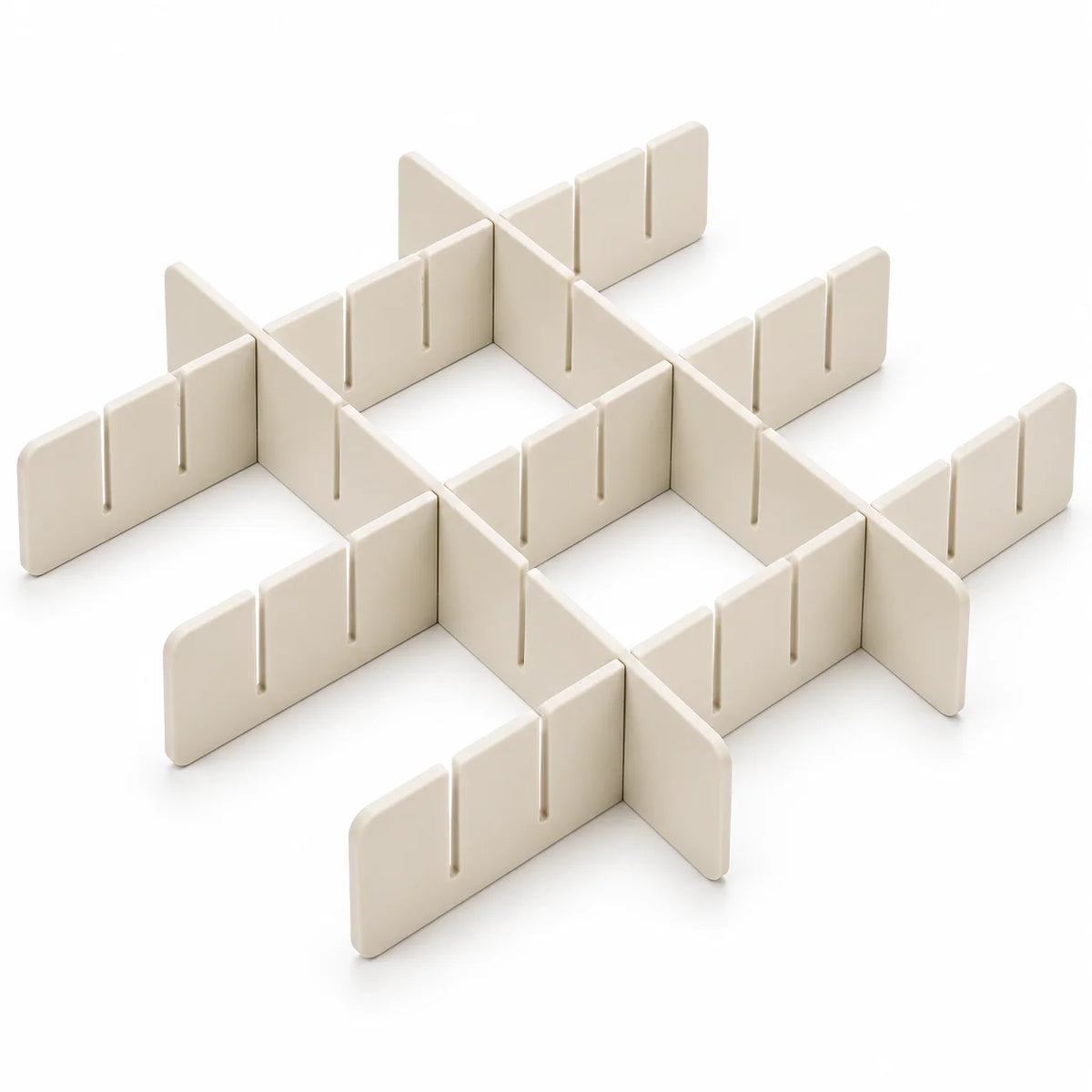 Ivory Interlocking Drawer Divider Grid, 6-Piece Set