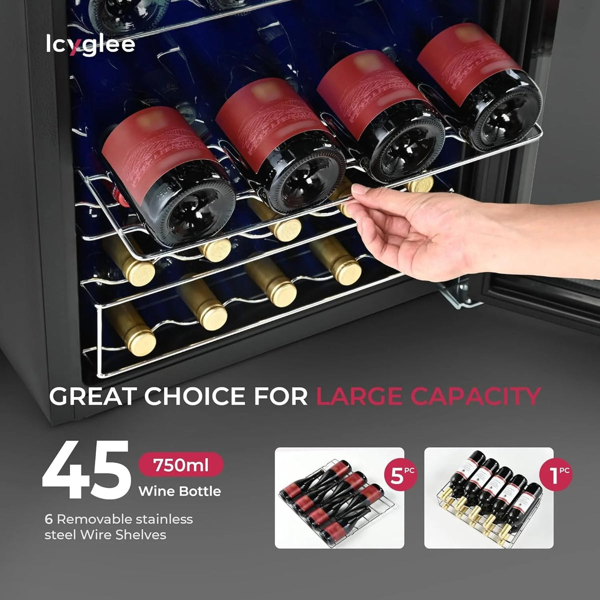 Beverage Refrigerator Cooler - 126 Can Mini Fridge with Glass Door for Soda Beer or Wine, Beverage Cooler for Home, Office, Bar with…