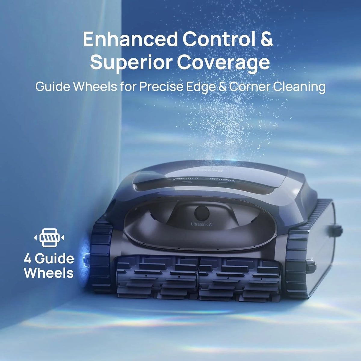 Cordless Robotic Pool Vacuum Cleaner, Smart Surface Parking, Double-pass Waterline Scrubbing, Cleans Floor, Walls, and Waterline, Above &…