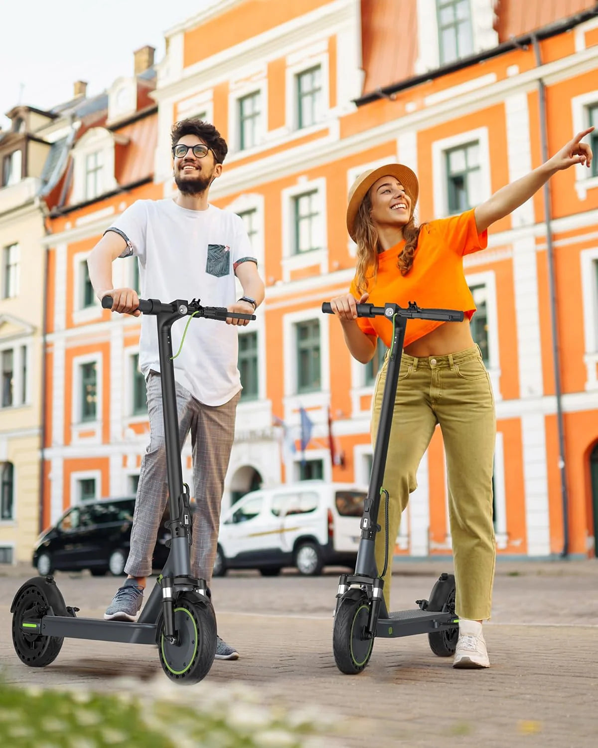 Electric Scooter - 8.5" Solid Tires, 350W Motor, Up to 19 Mph and 21-23 Miles Long-range Portable Foldable Commuting Scooter for Adults with…