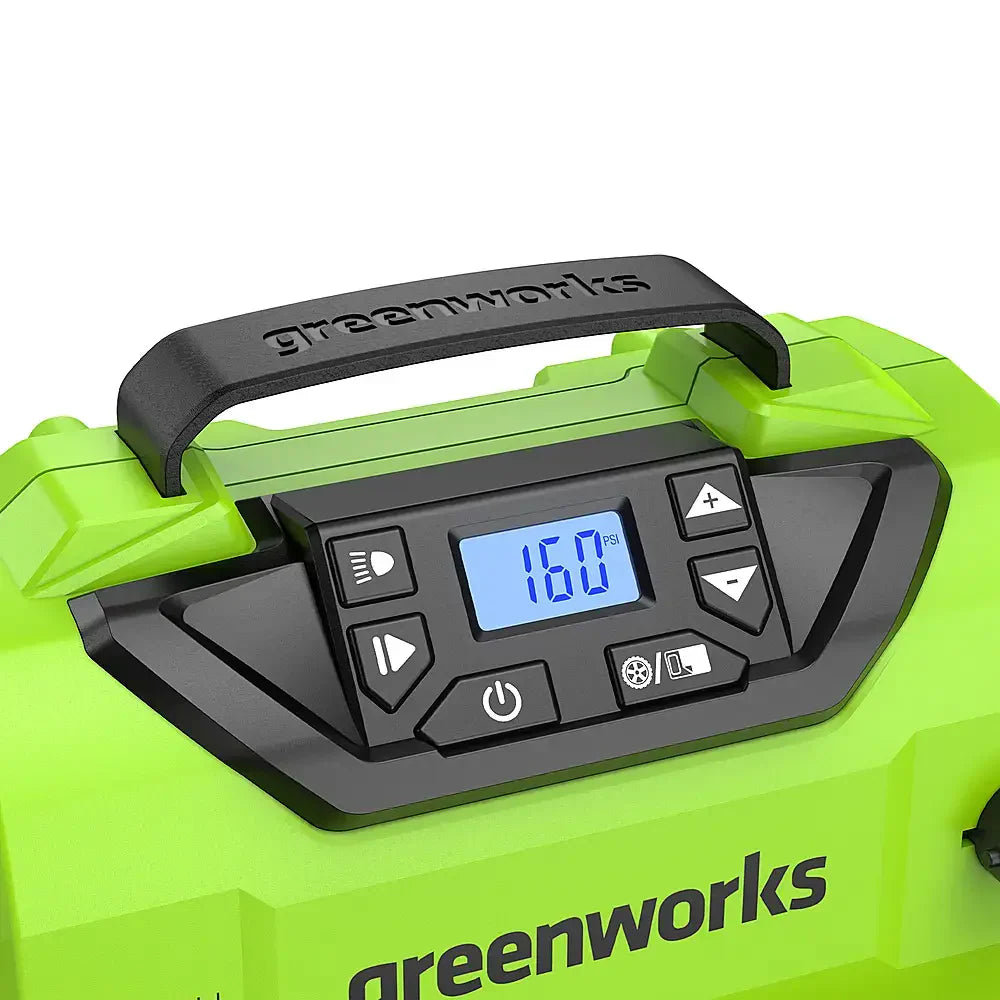 24 Volt Battery Powered 160-PSI Inflator with 2.0 ah Usb-c Battery & Charger - Green