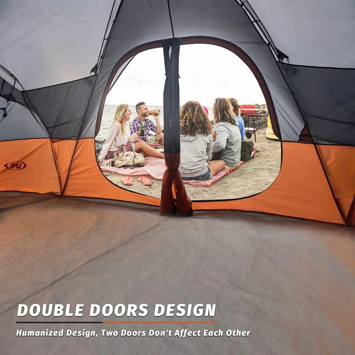 Camping Tent 10-PERSON-FAMILY Tents, Parties, Music Festival Tent, Big, Easy Up, 5 Large Mesh Windows, Double Layer, 2 Room, Waterproof,…