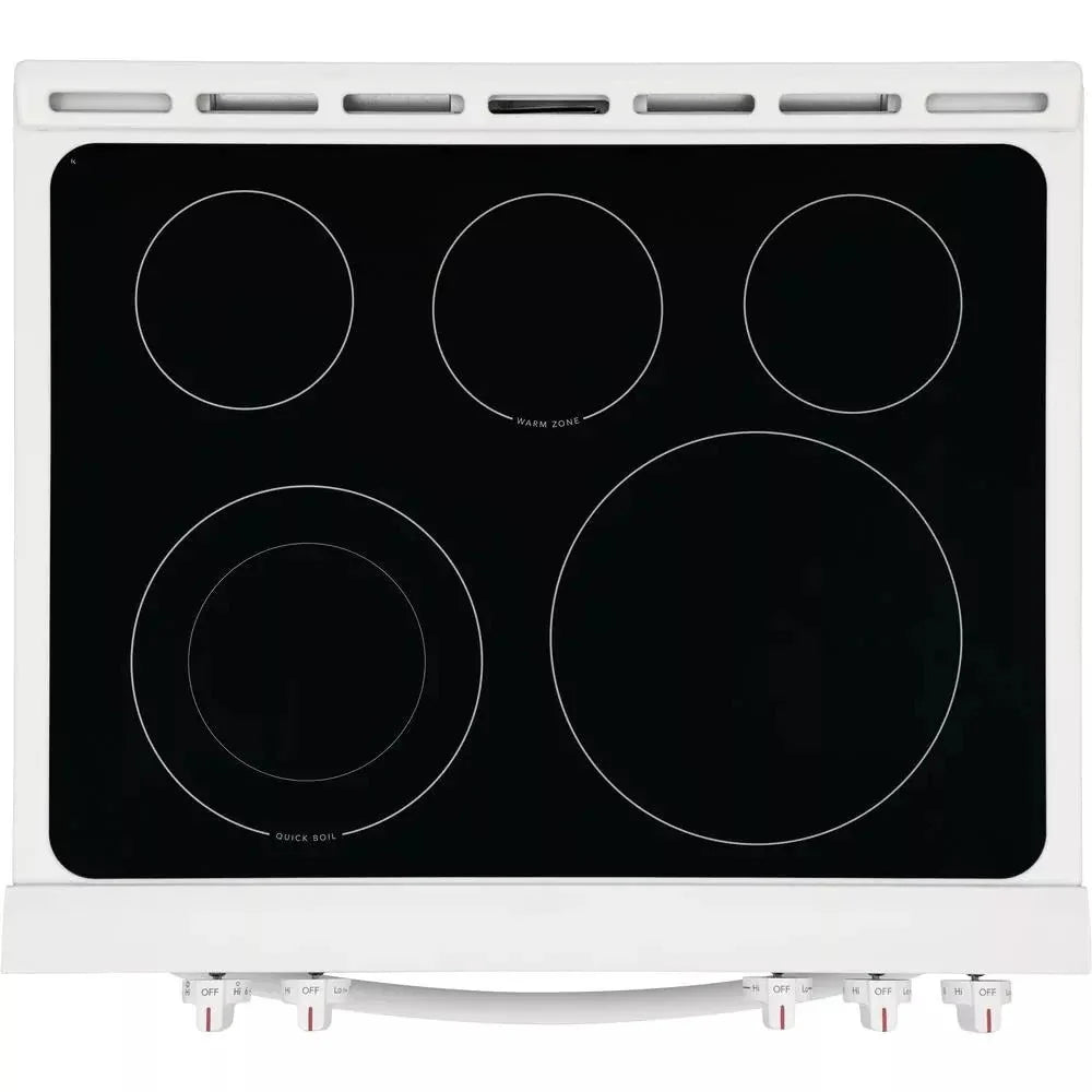 30 in. 5.0 Cu. ft. Single Oven White with Nvs Black Glass