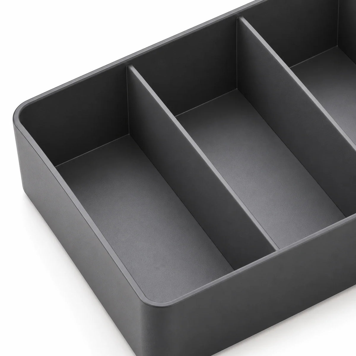 Charcoal Cable Storage Tray with Removable Dividers