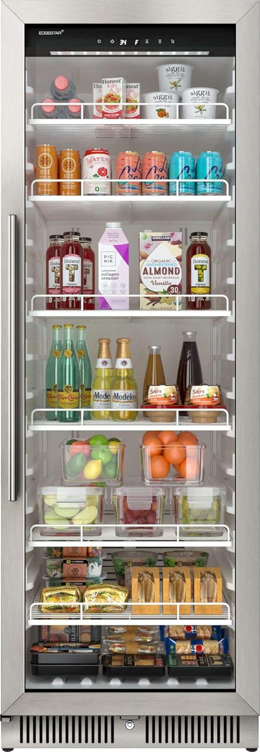 22" Wide 10.1 Cu. ft. Commercial Beverage Merchandiser - Stainless Steel, Temp Alarm, Reversible Door