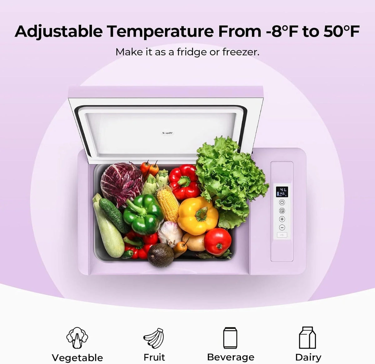 12 Volt Refrigerator 12V Car Fridge 23 quart Portable Freezer Compressor Cooler 12/24V Dc 110~240 Volt AC for Truck Van RV Camper Suv Travel…