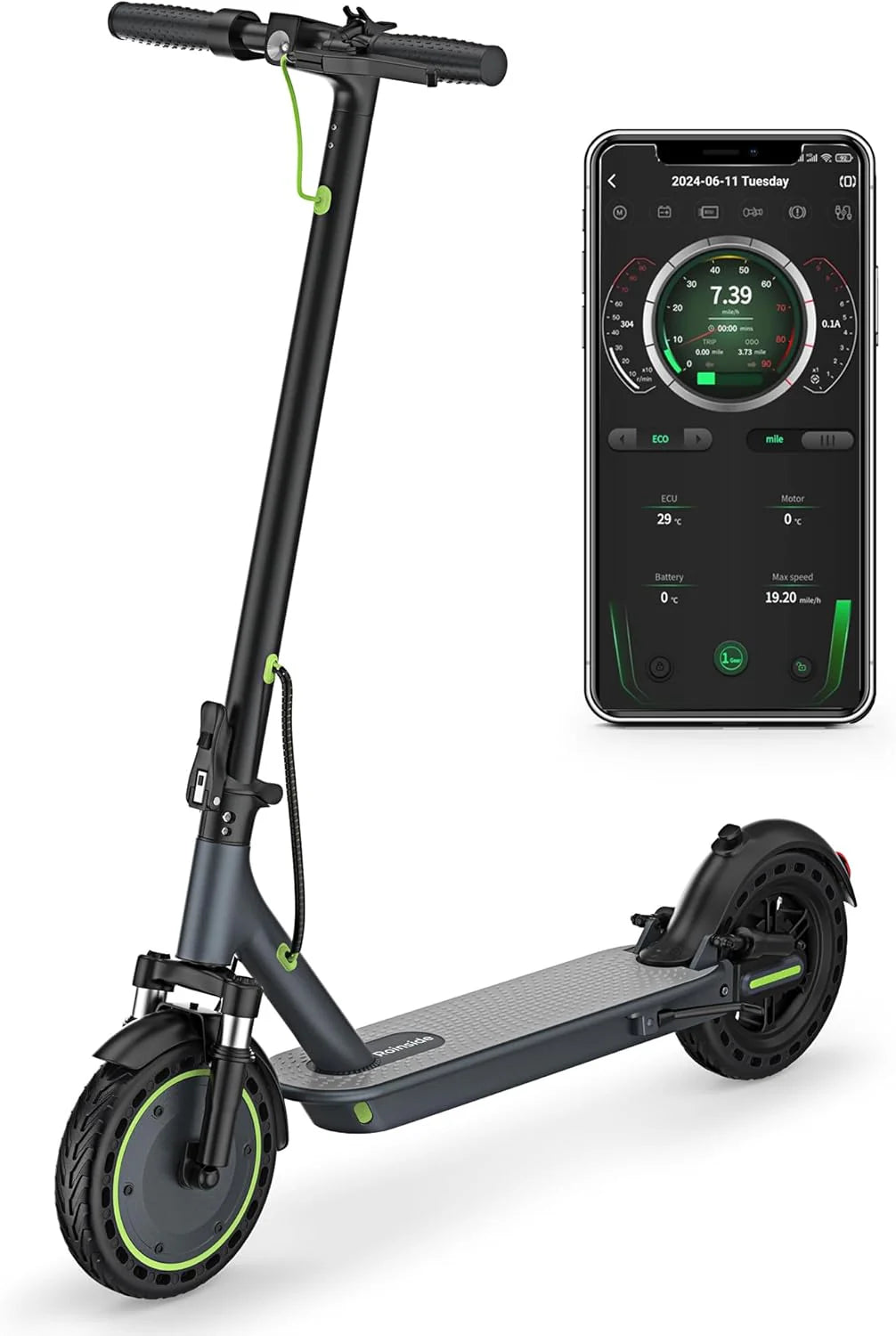 Electric Scooter - 8.5" Solid Tires, 350W Motor, Up to 19 Mph and 21-23 Miles Long-range Portable Foldable Commuting Scooter for Adults with…