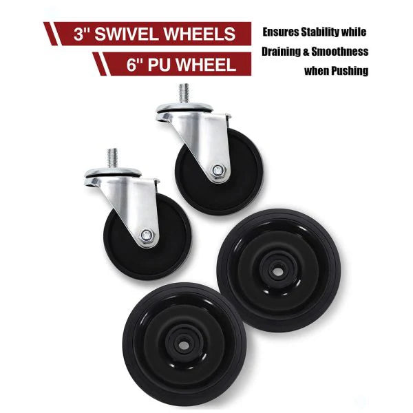 17 gal Electric Oil Drain with 110V Pump & 8 ft Hose,low Profile & T Folding Handle Oil Drain Cart for Truck Cars Suvs