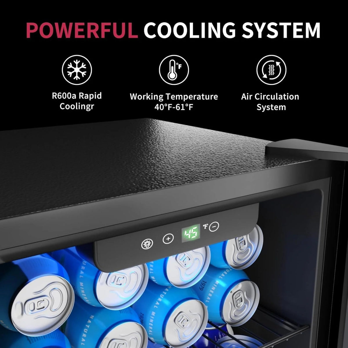 Beverage Refrigerator Cooler - 126 Can Mini Fridge with Glass Door for Soda Beer or Wine, Beverage Cooler for Home, Office, Bar with…