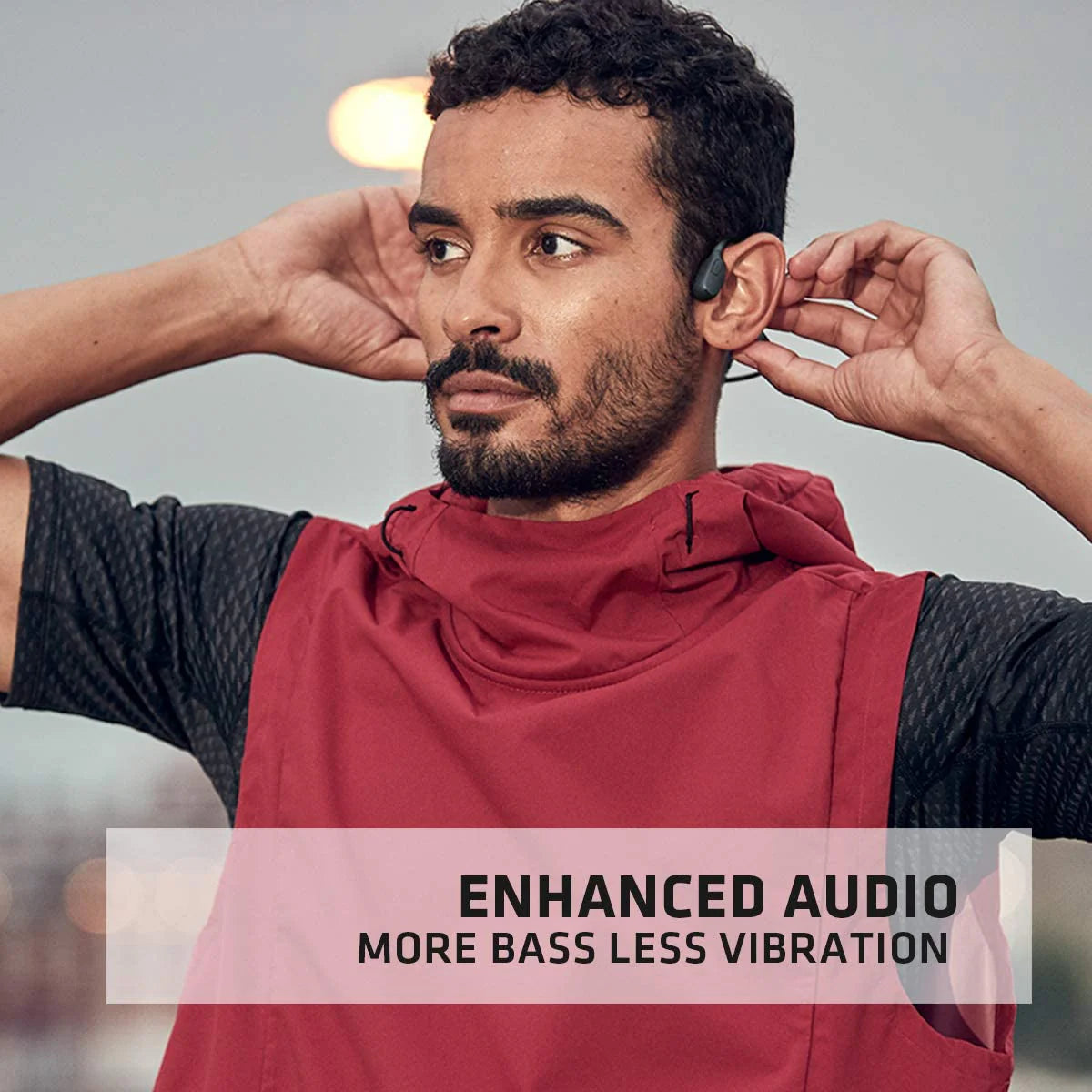 Aeropex Open-ear Wireless Bone Conduction Headphones with Sport Belt, Cosmic Black, 2.3