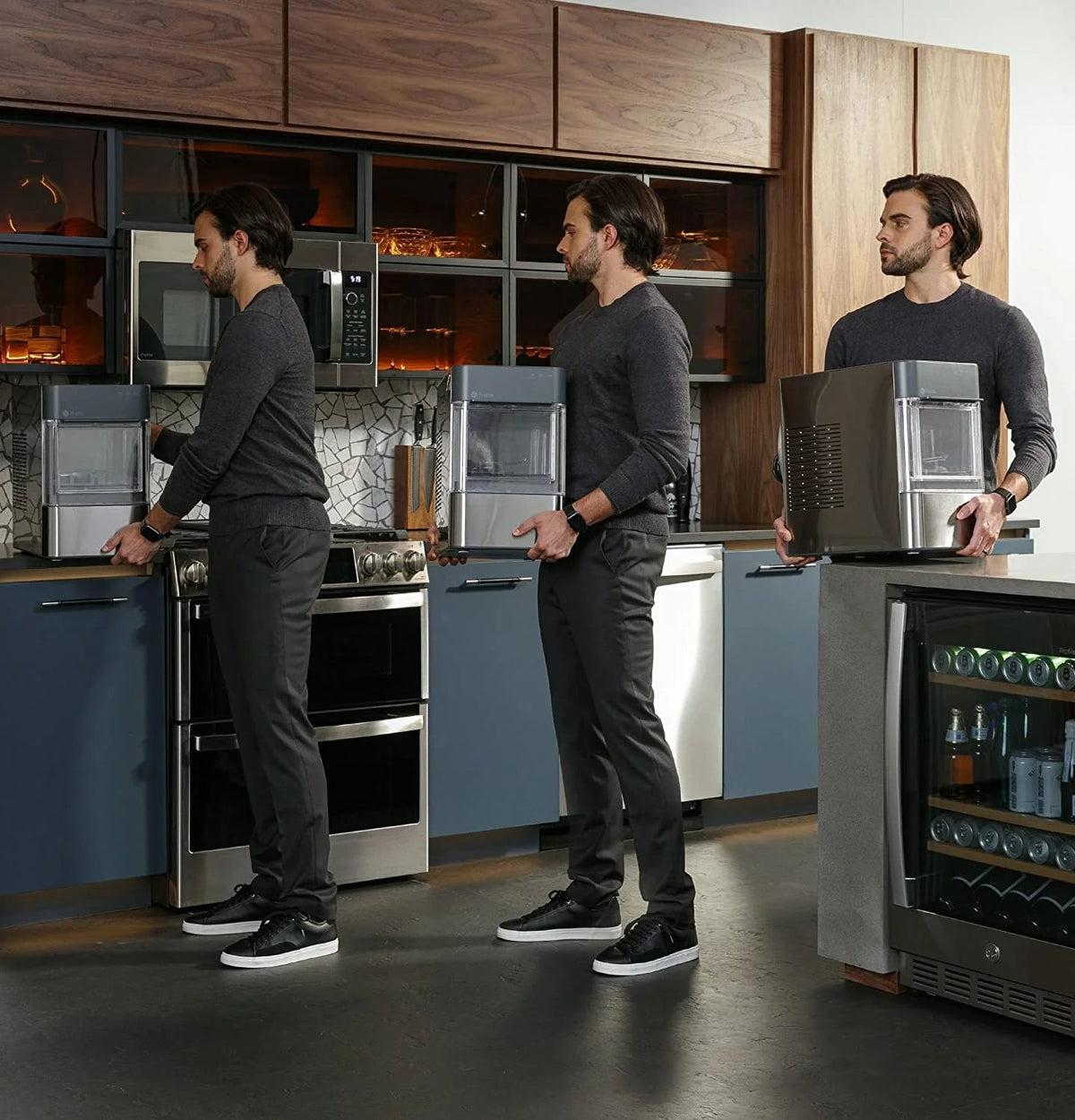 2.0 Countertop Nugget Ice Maker | Ice Machine with Wifi Connectivity | Smart Home Kitchen Essentials | Black Stainless