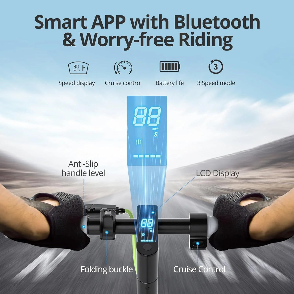 Electric Scooter - 8.5" Solid Tires, 350W Motor, Up to 19 Mph and 21-23 Miles Long-range Portable Foldable Commuting Scooter for Adults with…