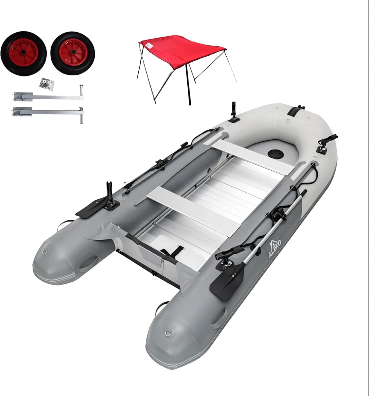 Inflatable Boat | Yacht Dinghy Tender Raft | Multi Person Fishing Boat | Aluminum Floor Oars | Fishing Rod Holders | Heavy-duty Pvc | 2024…