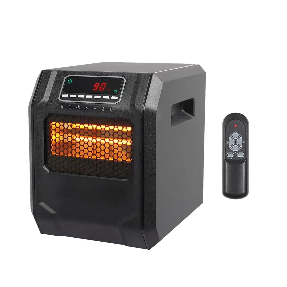 Portable Space Heater, 750W/1500W Small Infrared Heater w/ Remote, LED Display, 3 Wormodes, Safe Electric Heater for Home Office Bedroom…
