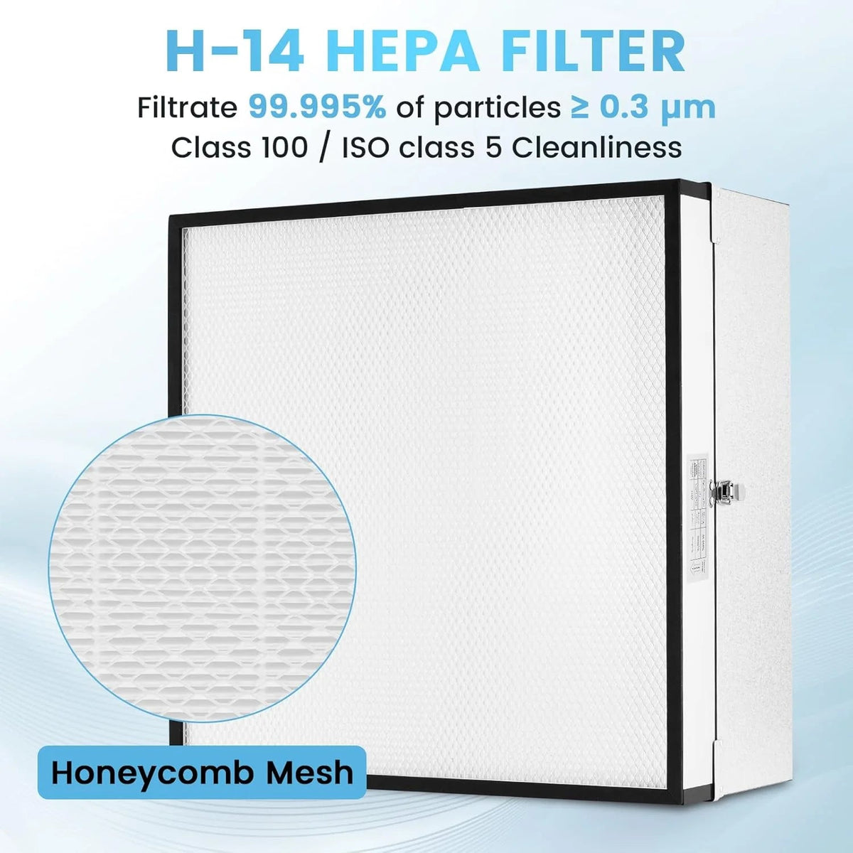 Yjingrui Laminar Flow Hood H 14 Hepa Filter with Safety Locks Class 100 Iso Class 5 Cleanliness Fan Filter Unit 22 6X22 6IN Flow Hood Mycolo