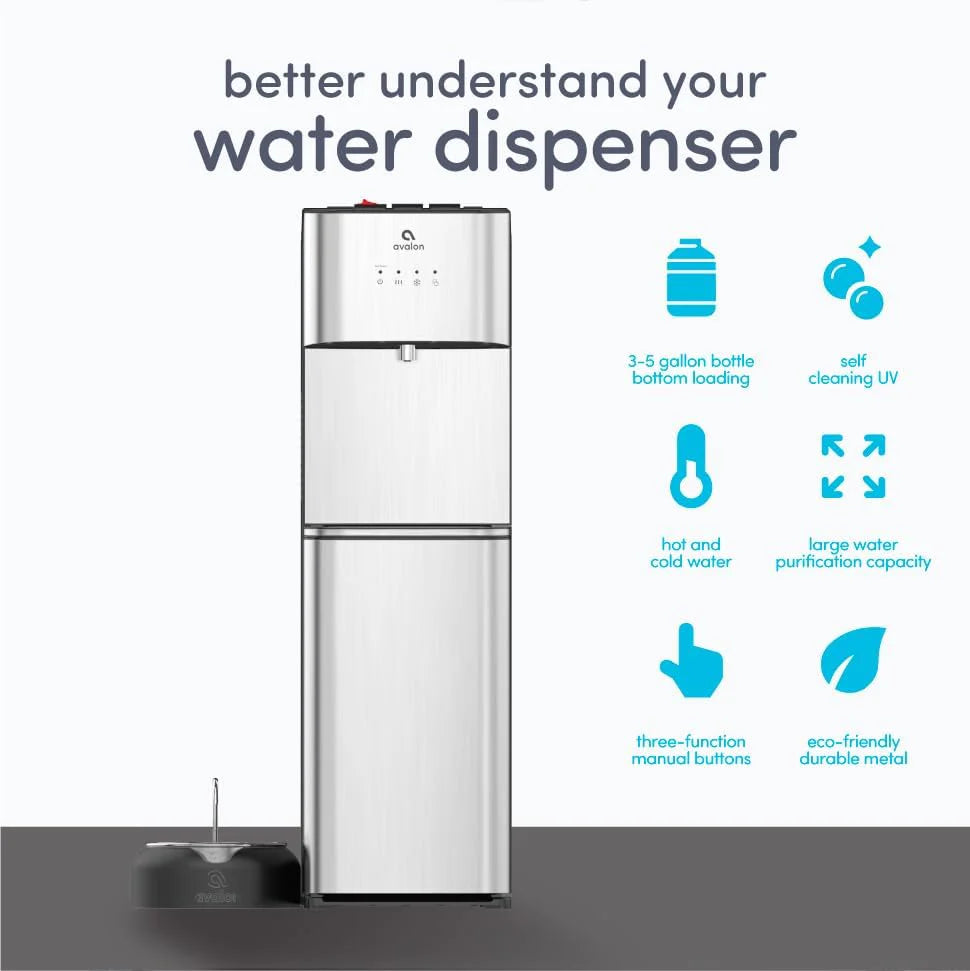 Limited Edition Self Cleaning Water Cooler Water Dispenser - 3 Temperature Settings - Hot, Cold & Room Water, Durable Stainless Steel…