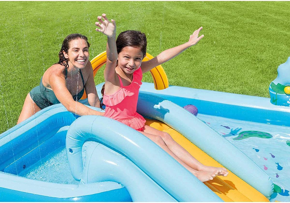 Inflatable Jungle Adventure Play Center - 96′′ X 78′′ X 28′′ - Kiddie Pool for Ages 2 and Up