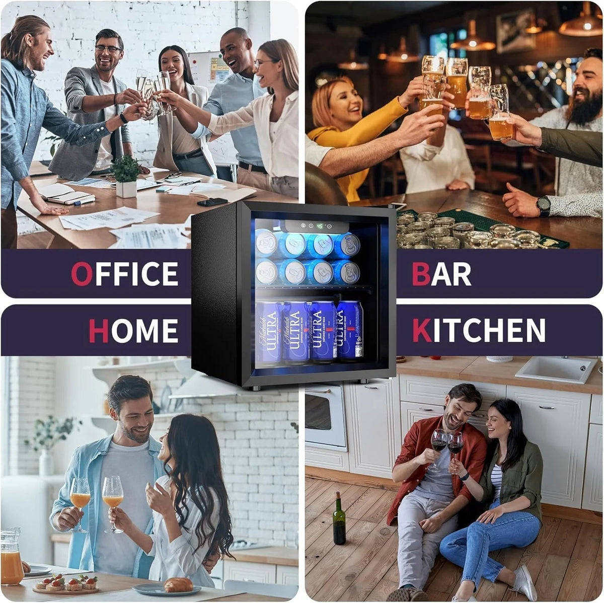 Beverage Refrigerator Cooler - 126 Can Mini Fridge with Glass Door for Soda Beer or Wine, Beverage Cooler for Home, Office, Bar with…