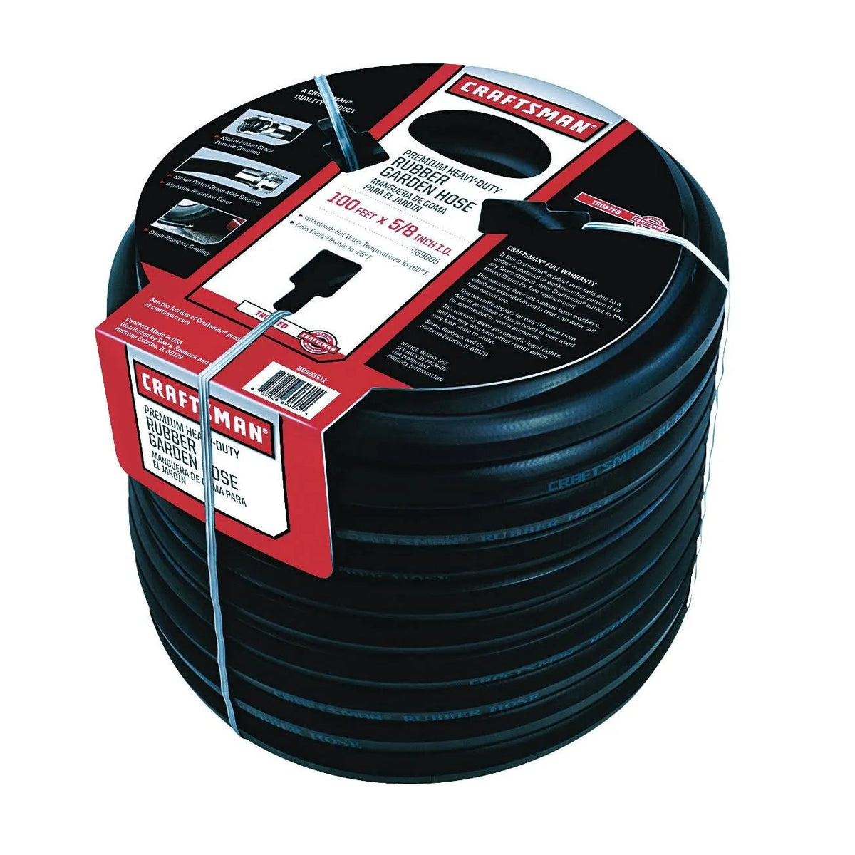 Premium Rubber Garden Hose, 100FT. X 5/8. Inch