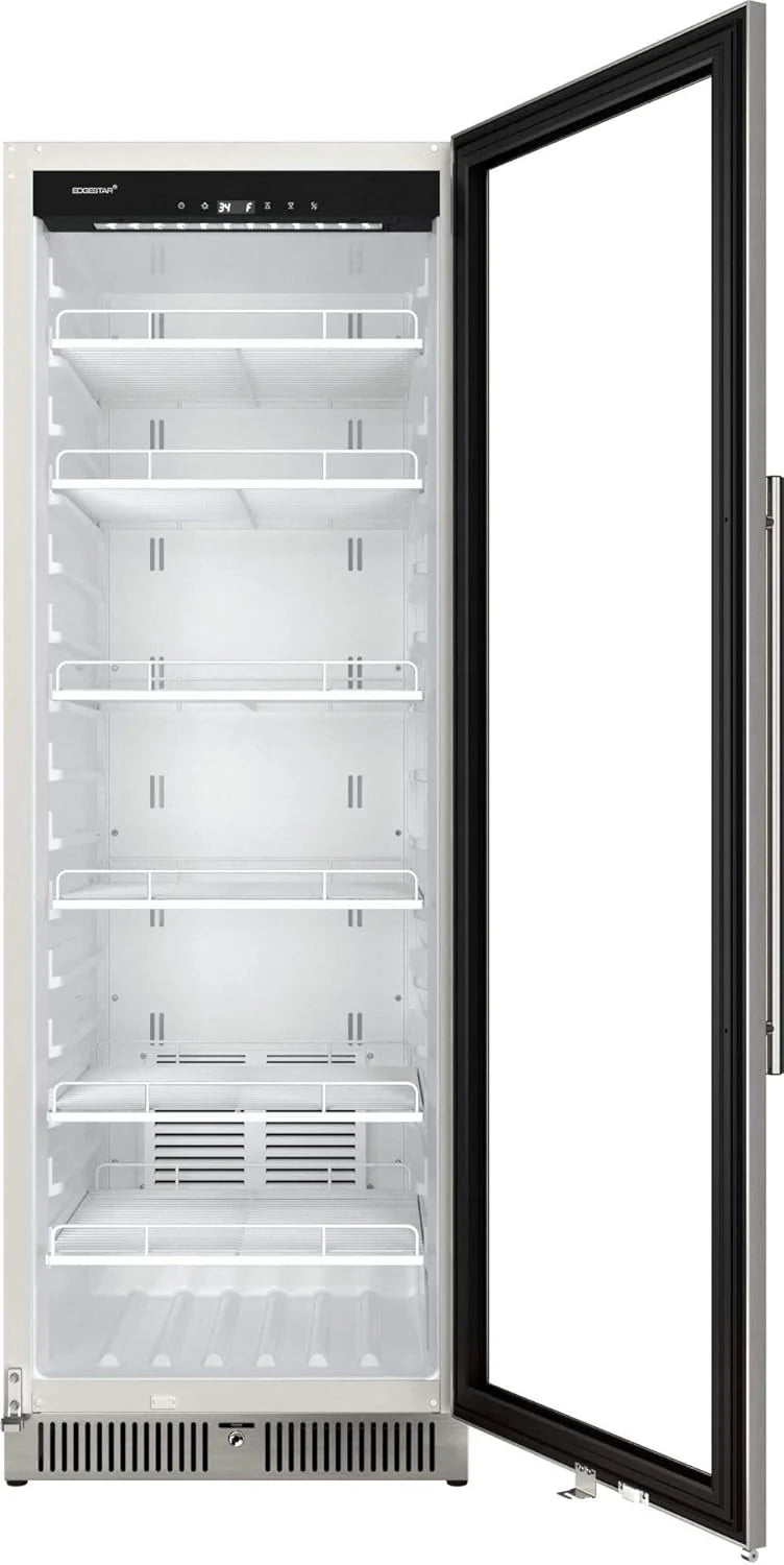 22" Wide 10.1 Cu. ft. Commercial Beverage Merchandiser - Stainless Steel, Temp Alarm, Reversible Door
