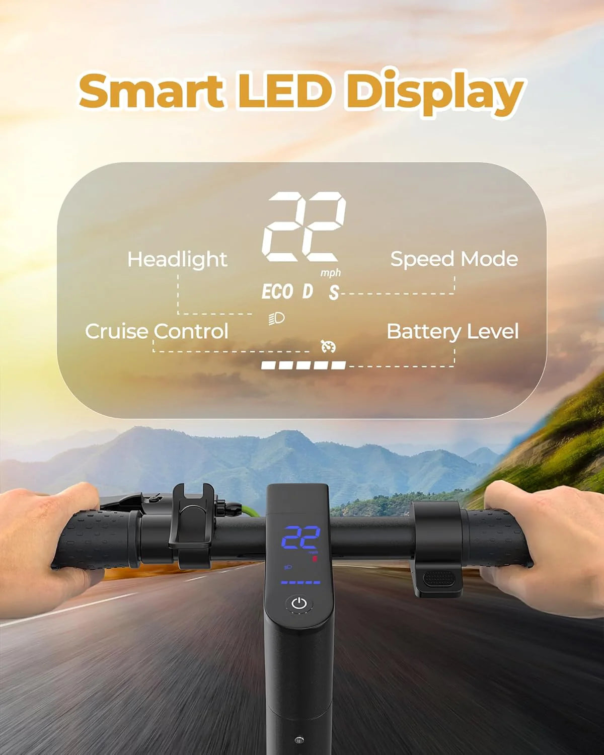 Electric Scooter - 8.5" Solid Tires, 350W Motor, Up to 19 Mph and 21-23 Miles Long-range Portable Foldable Commuting Scooter for Adults with…