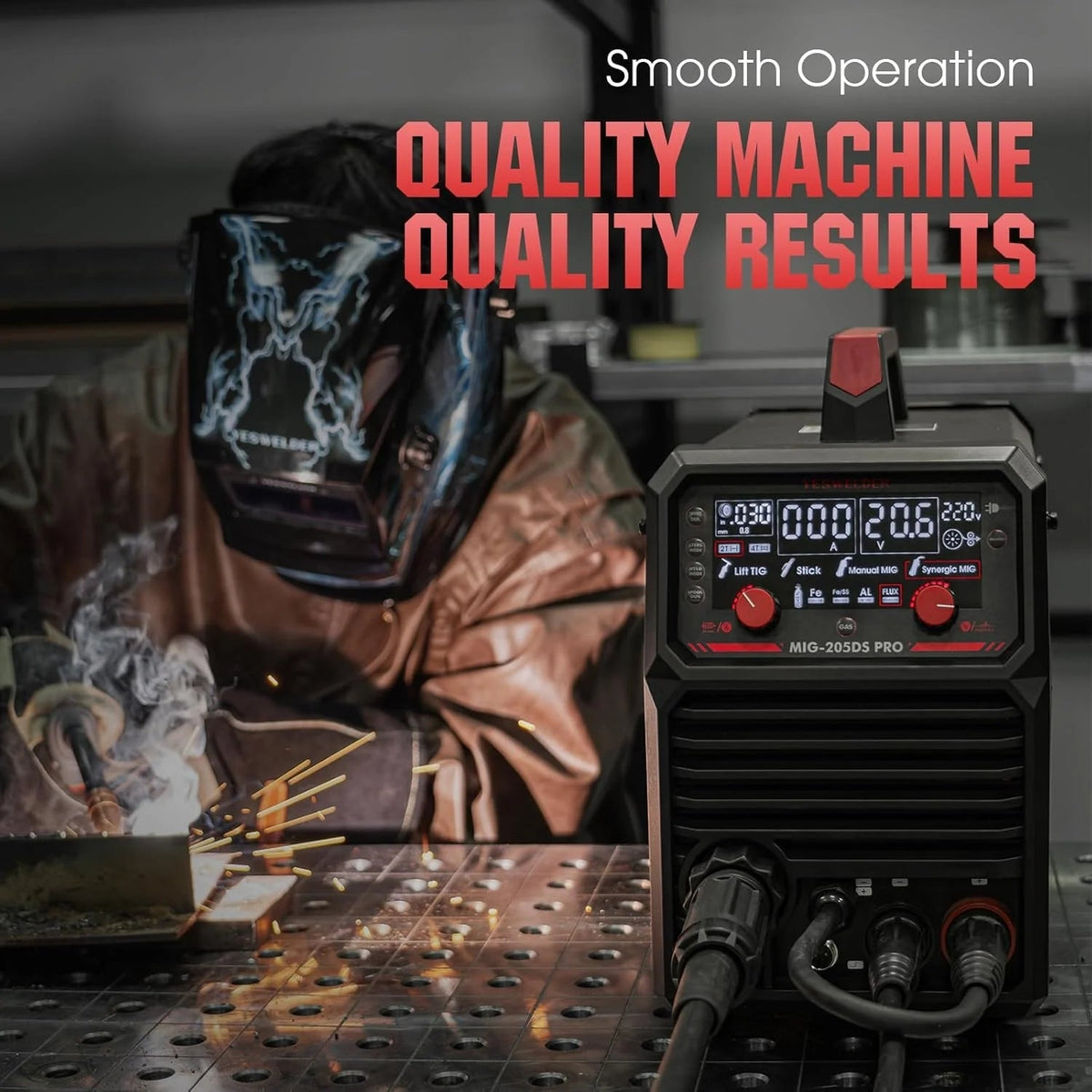 135AMP Mig WELDER,110V Flux Core Welder Flux Core Mig/lift Tig/stick 3-IN-1 Large LED Digital Display Welding Machine Igbt Inverter Welder