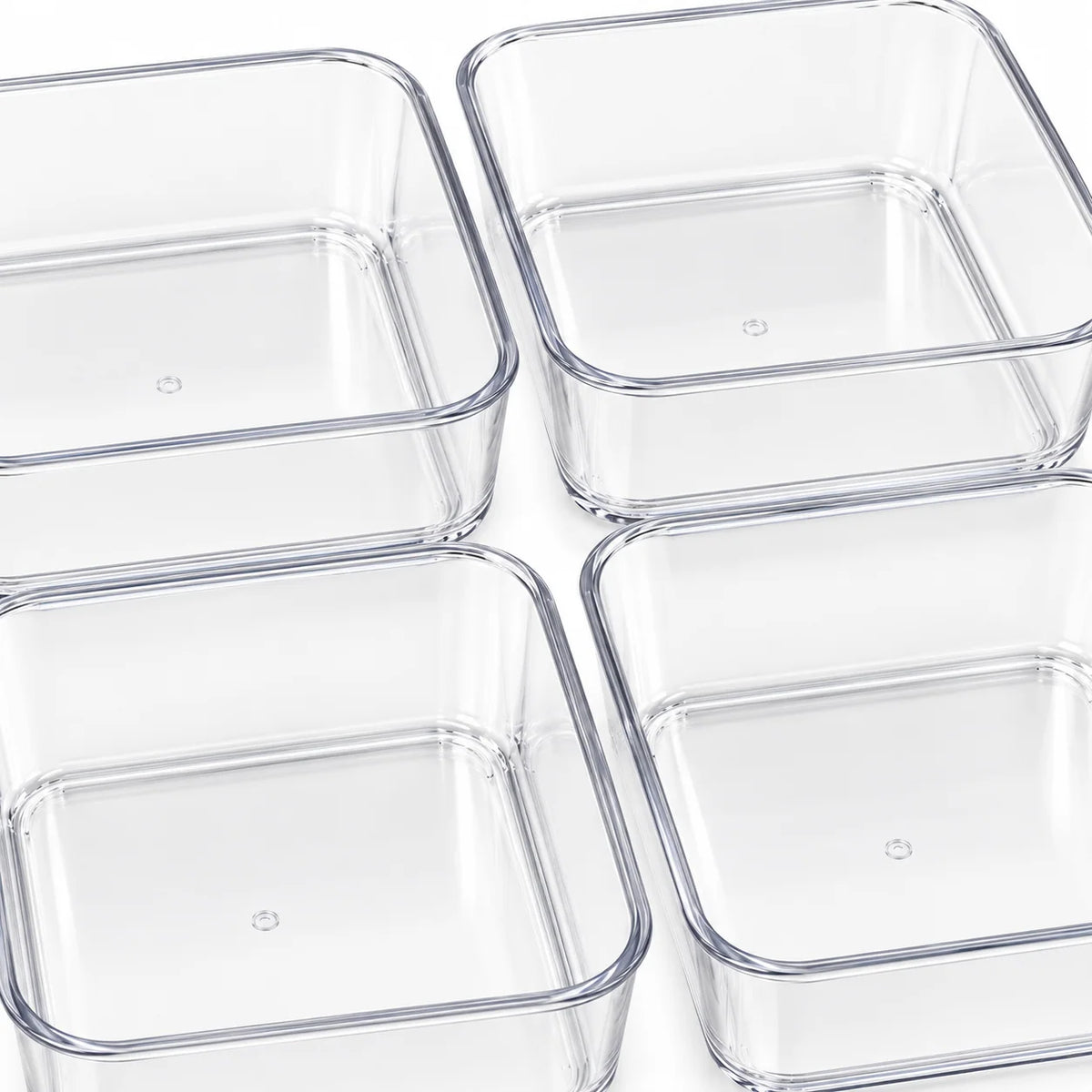 Clear Square Drawer Organizer Trays, 4-Pack