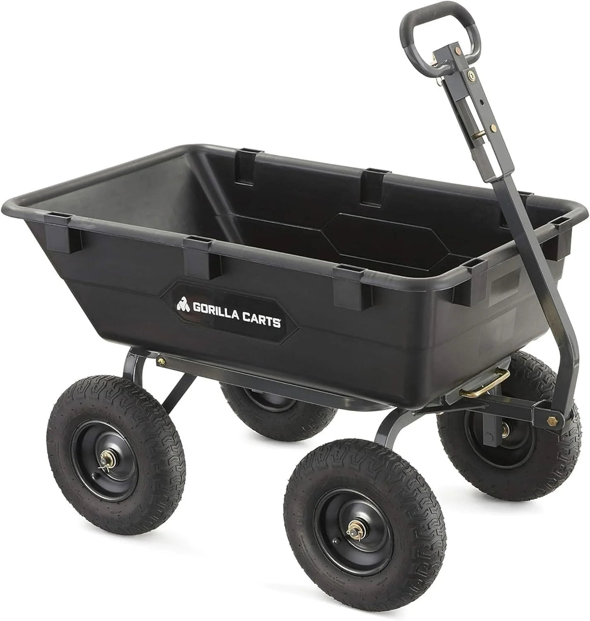 Heavy Duty Poly Utility Dump Wagon Garden Cart W/pneumatic Tires, 6 Cu ft - 1200 lb Capacity Outdoor Wheelbarrow for Yard, Landscaping &…
