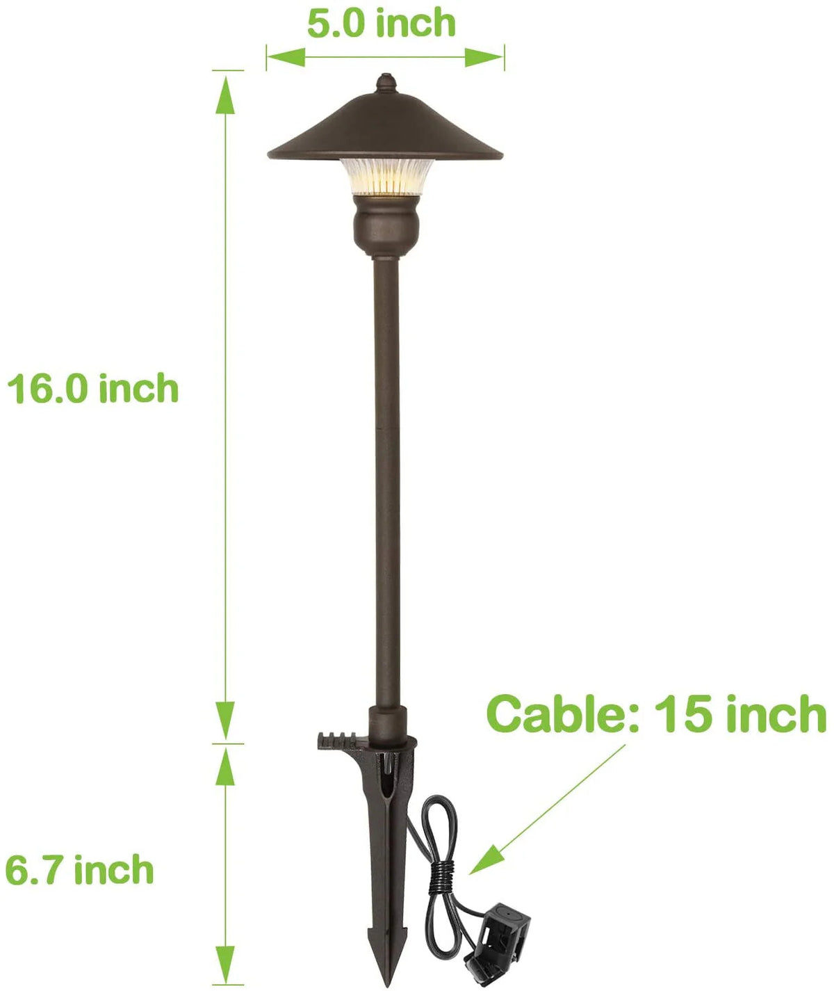 6 Pack Low Voltage LED Landscape Pathway Light, 3W 150LM 12V Wired for Outdoor Yard Lawn, Die-cast Aluminum Construction, 30-WATT Equivalent…