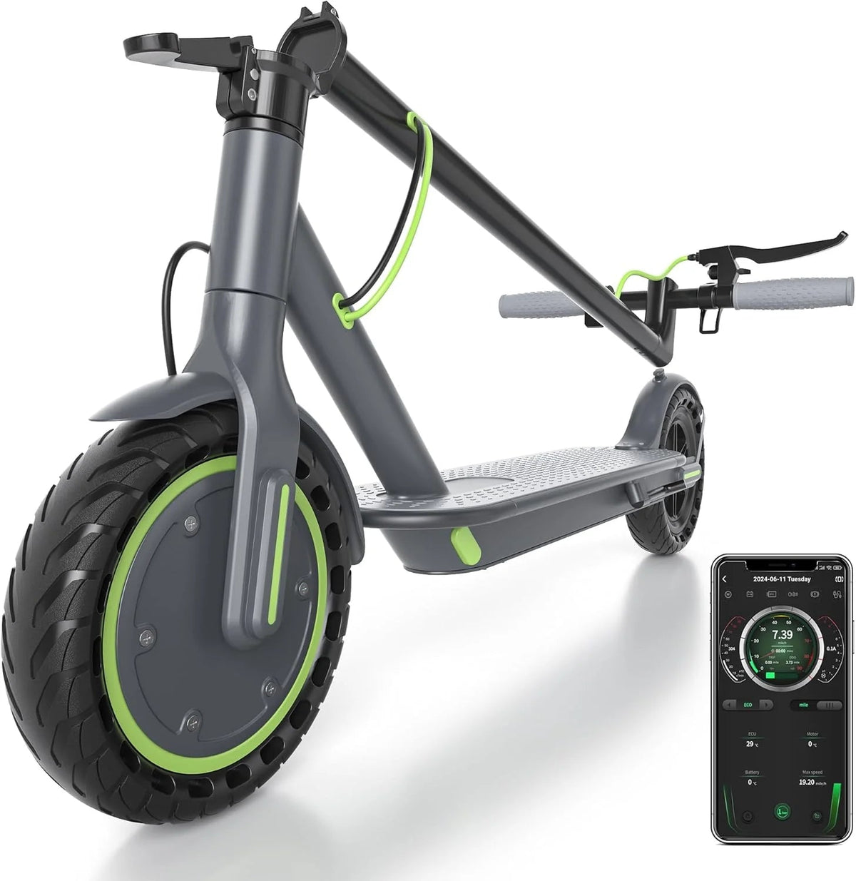 Electric Scooter - 8.5" Solid Tires, 350W Motor, Up to 19 Mph and 21-23 Miles Long-range Portable Foldable Commuting Scooter for Adults with…