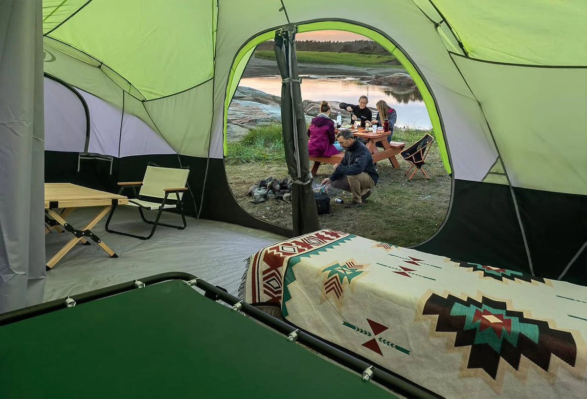 Camping Tent 10-PERSON-FAMILY Tents, Parties, Music Festival Tent, Big, Easy Up, 5 Large Mesh Windows, Double Layer, 2 Room, Waterproof,…