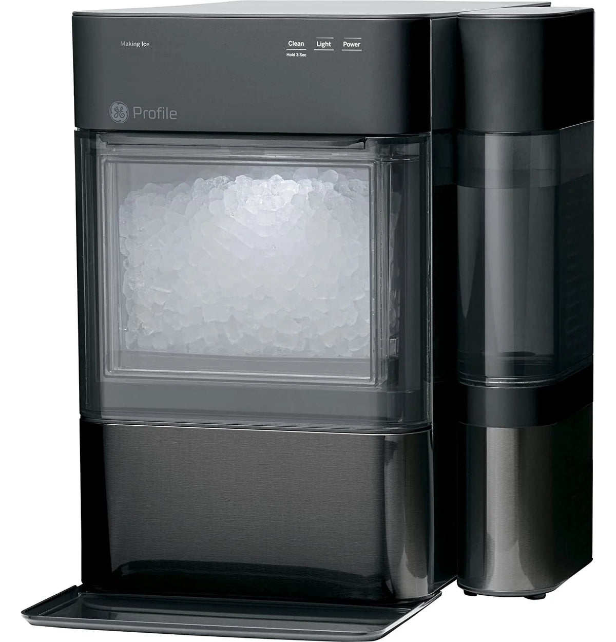 2.0 Countertop Nugget Ice Maker | Ice Machine with Wifi Connectivity | Smart Home Kitchen Essentials | Black Stainless