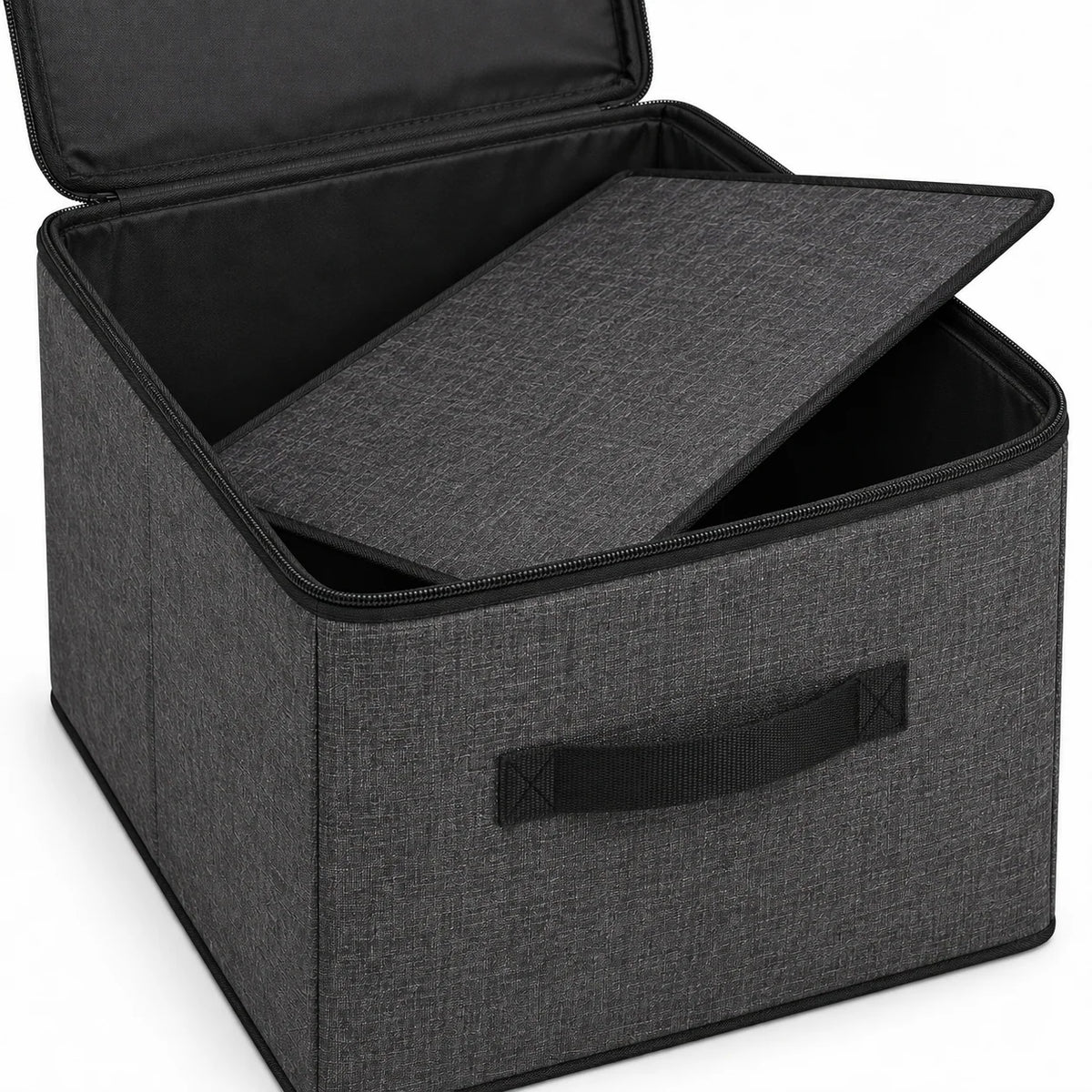Charcoal Structured Wardrobe Storage Bag, Square