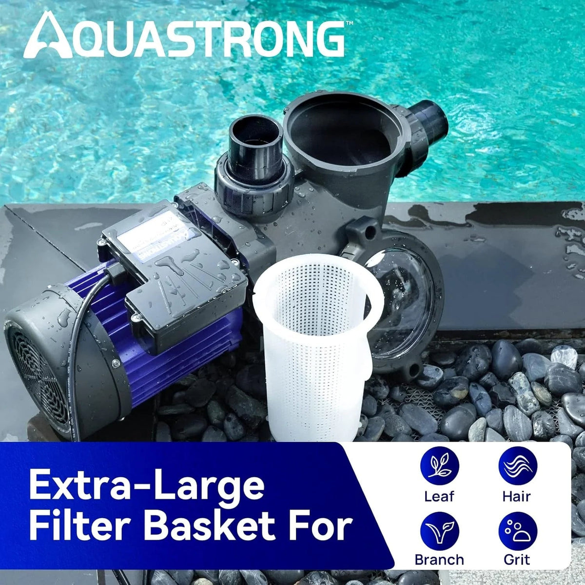 Aquastrong in Above Ground Pool Pump High Flow with Timer 2HP 8917 Gph 220V