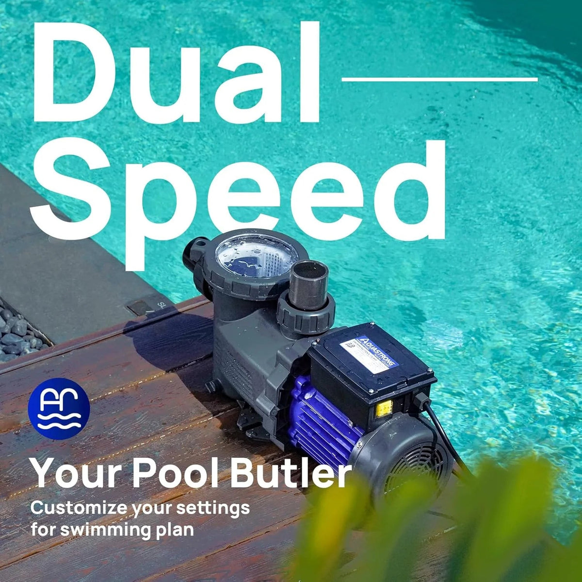 Aquastrong in Above Ground Pool Pump High Flow with Timer 2HP 8917 Gph 220V